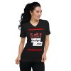 Female-v-neck-tee-black-front-