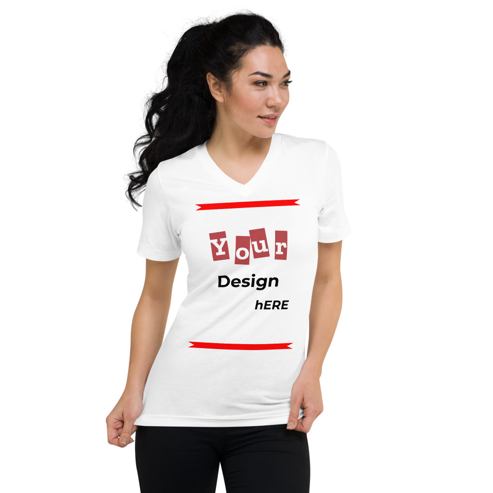 Female-v-neck-tee-white-front-